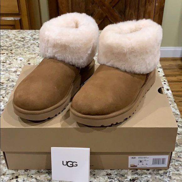 UGG Shoes - UGG classic mini fluff NEW size 8 chestnut